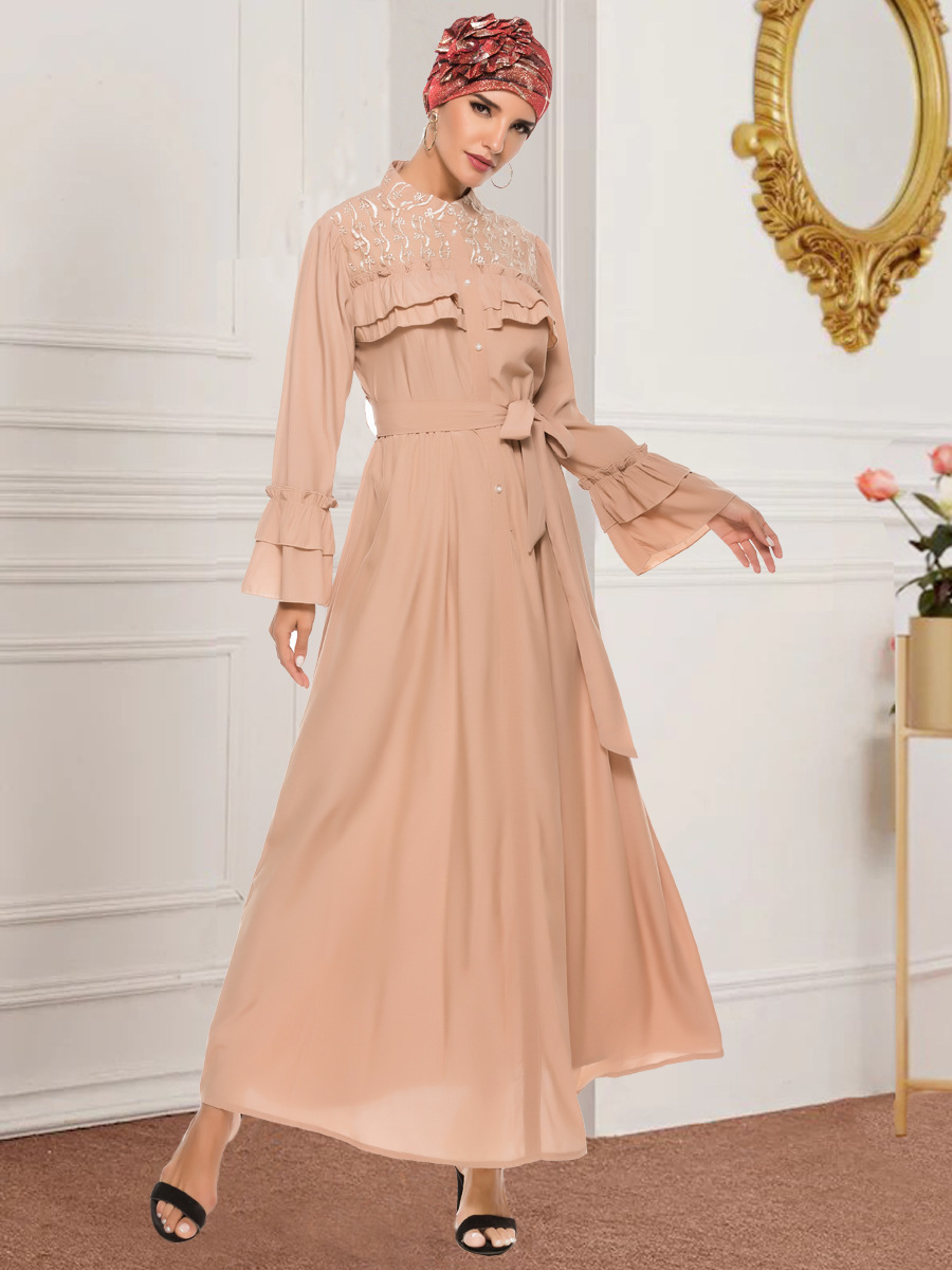 Ramadan Muslim Abaya Dress Women Moroccan Kaftan Dubai Hijab Abaya Djellaba Baju Musulman Wanita Ruffles A-line Maxi Vestidos
Ramadan Muslim Abaya Dress Women Moroccan Kaftan Dubai Hijab Abaya Djellaba Baju Musulman Wanita Ruffles A-line Maxi Vestidos