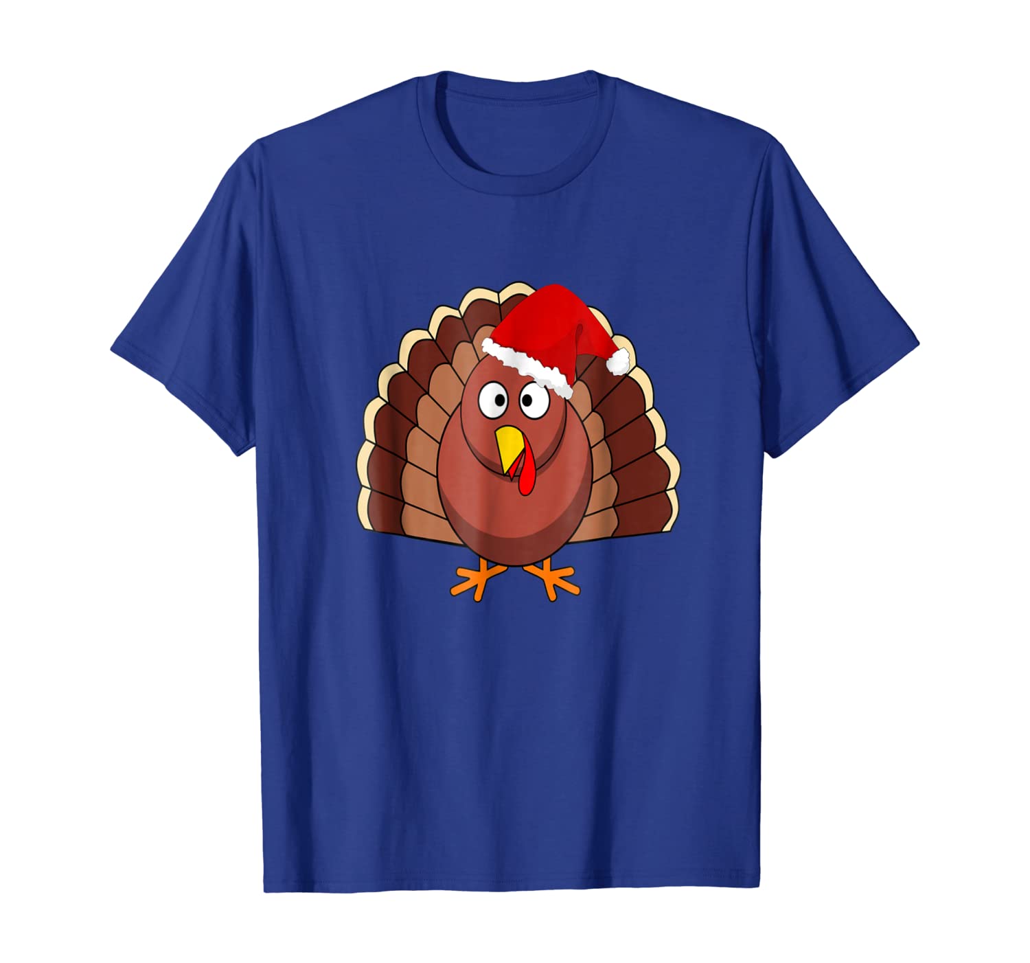 Funny gift shirt: Turkey wearing a santa hat t-shirt, White;black