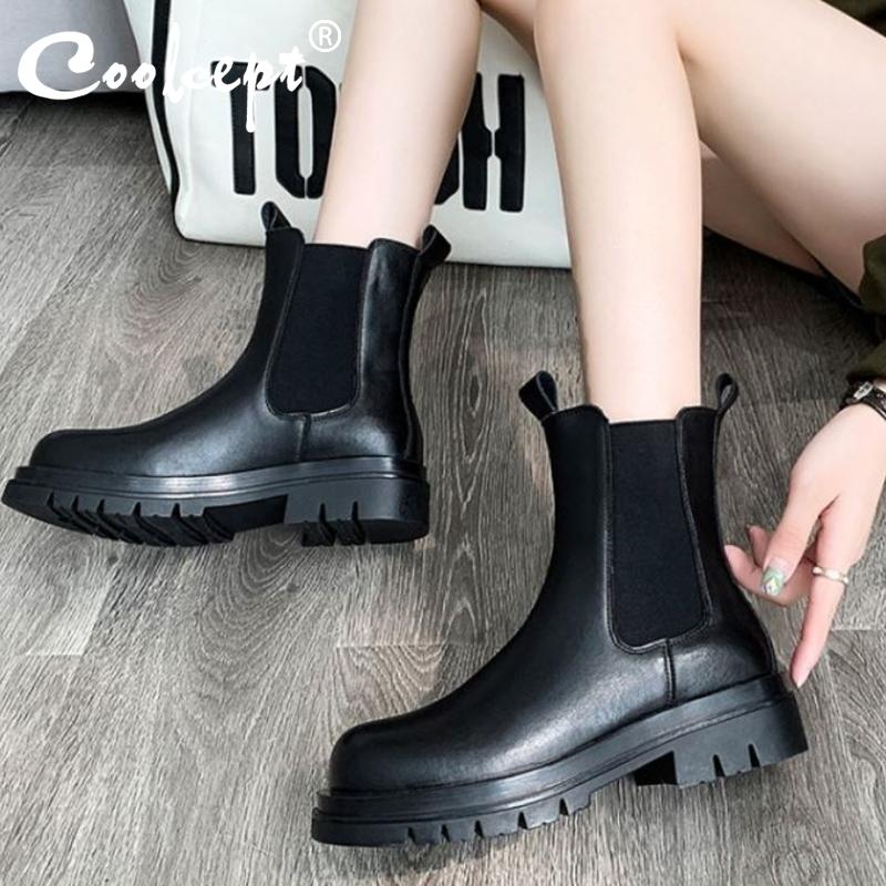 Boots Coolcept Women Short Cow Leather Patchwork Winter Autumn Shoes Fashion Cool Ankle Ladies Size 35-40, Black
Boots Coolcept Women Short Cow Leather Patchwork Winter Autumn Shoes Fashion Cool Ankle Ladies Size 35-40, Black