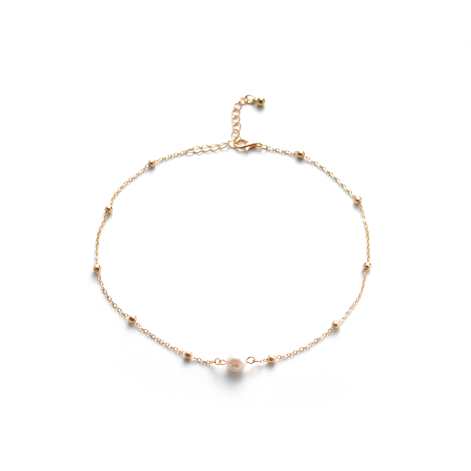 Pearl Choker Dainty Adjustable Necklace 18K Gold Plated Cultured Barque Pearls Tiny Chain Delicate Mother's Valentine Jewelry