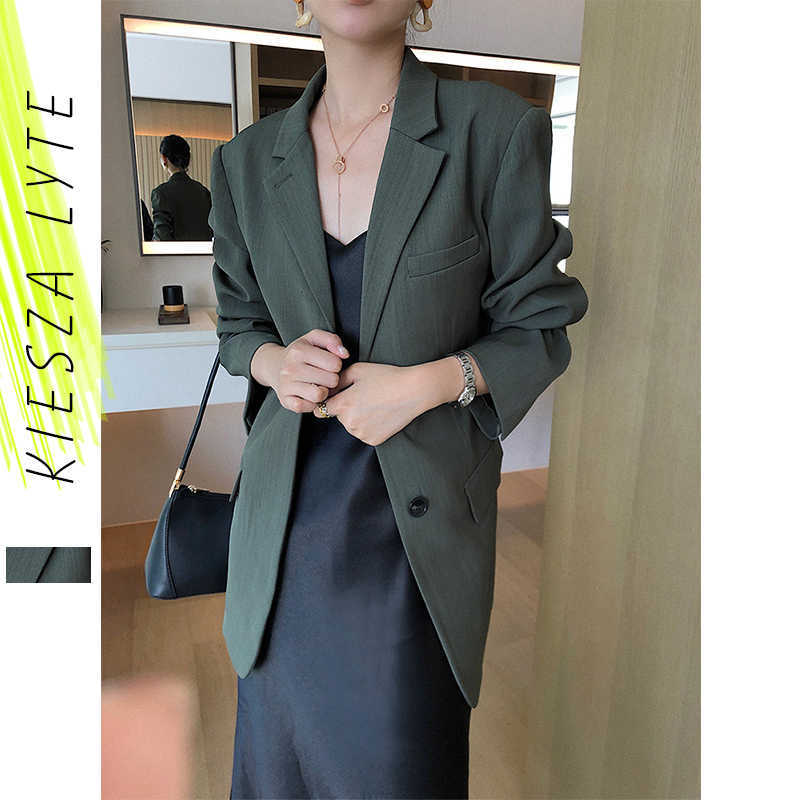 Women Dark Green Blazer Loose Suit Vintage Casual Blazers Spring Autumn Office Lady Jacket Coat Femel 210608
Women Dark Green Blazer Loose Suit Vintage Casual Blazers Spring Autumn Office Lady Jacket Coat Femel 210608
