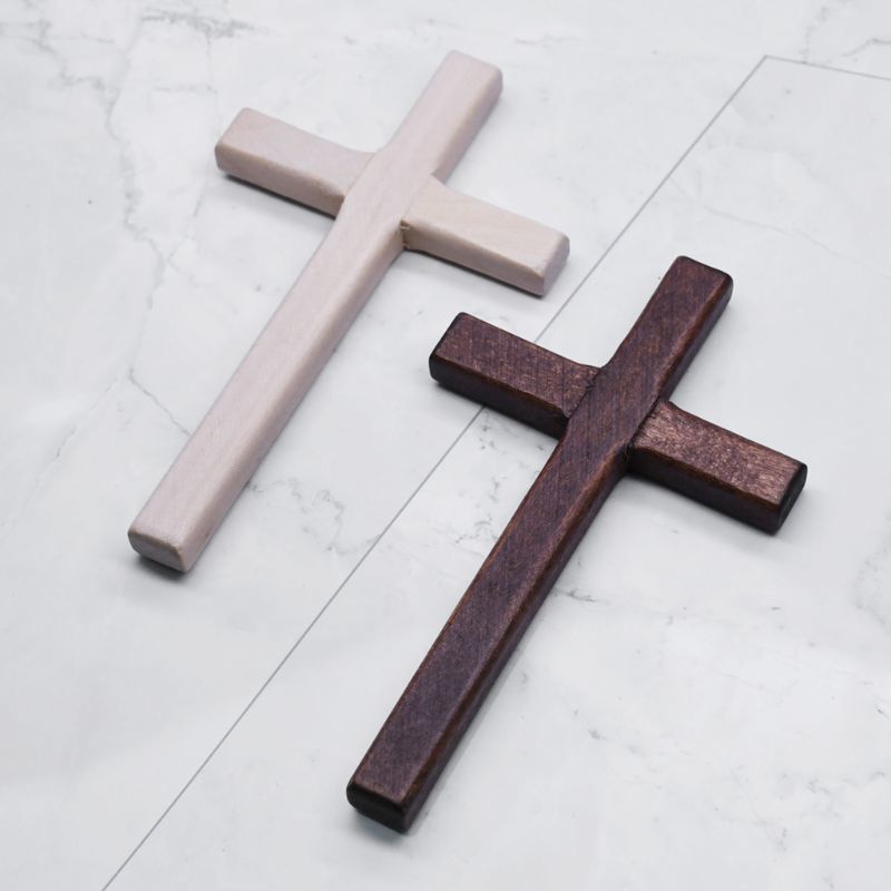 2 Hand-made wooden crucifix Jesus Christ ornaments Religious charm Hanger making