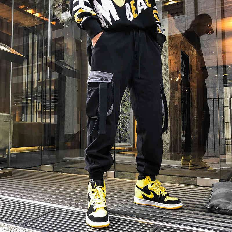 pants trousers men's autumn fashion brand personality trend drawstring casual ribbon bib, Black
pants trousers men's autumn fashion brand personality trend drawstring casual ribbon bib, Black
