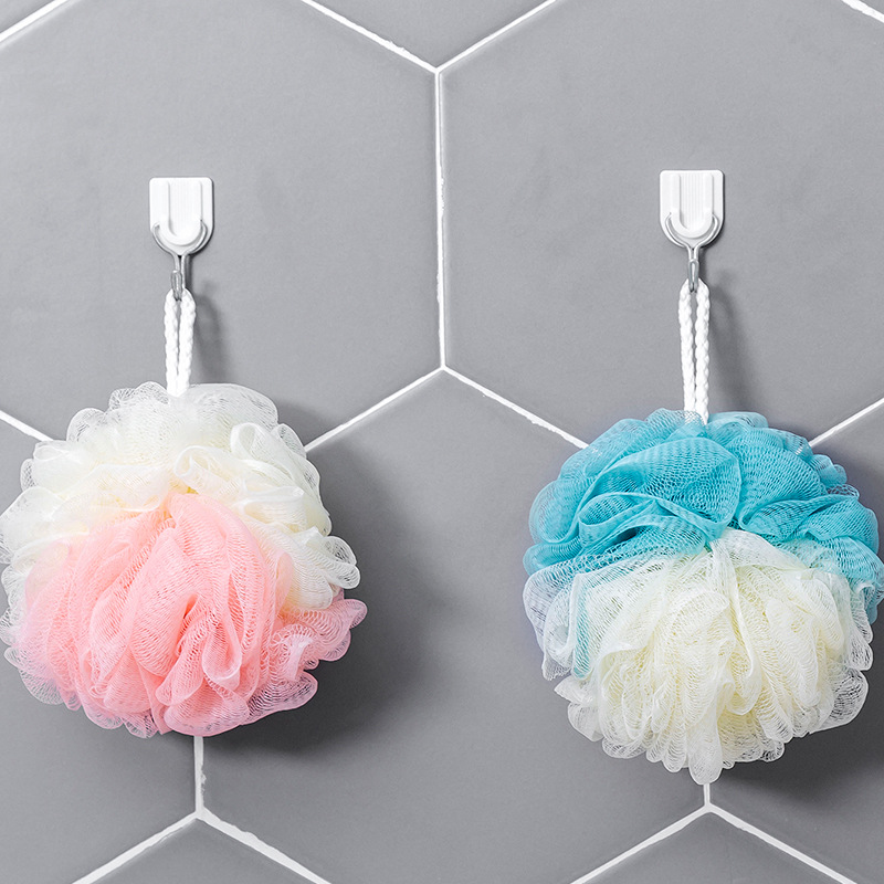 Large Soft Bath Ball Shower Loofah Sponge Pouf Puff Mesh Foaming Skin Cleaner Cleaning Tools Spa Body Scrubber Bathroom Accessories Color Matching JY0