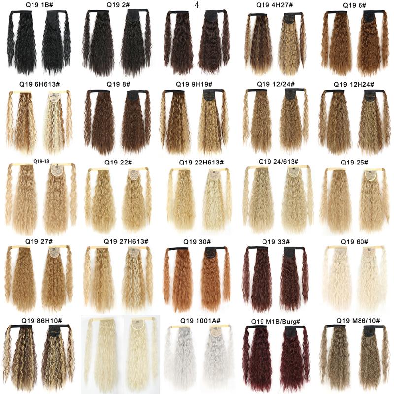 Synthetic Wigs Wrap On Clip Hair Long 22inch Curly Ponytail Hairpiece Ombre Brown Pony Tail Blonde Fack