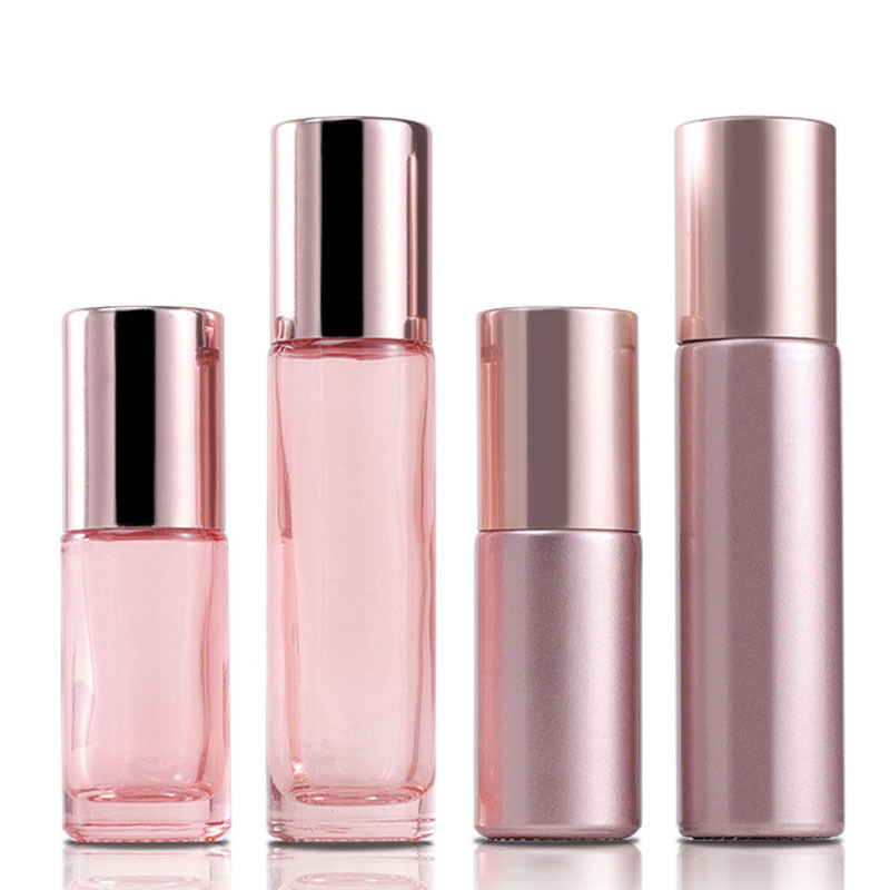 10ML 5ML Rose Gold Essential Oil Bottle Glass Roll On Perfume Crystal Roller Ball Bottles