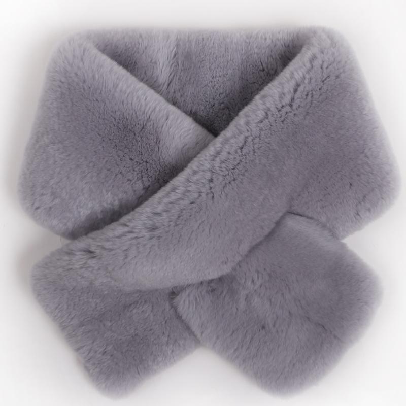 Scarves Winter Warm Women Real Rex Fur Scarf Ladies Soft Fluffy
