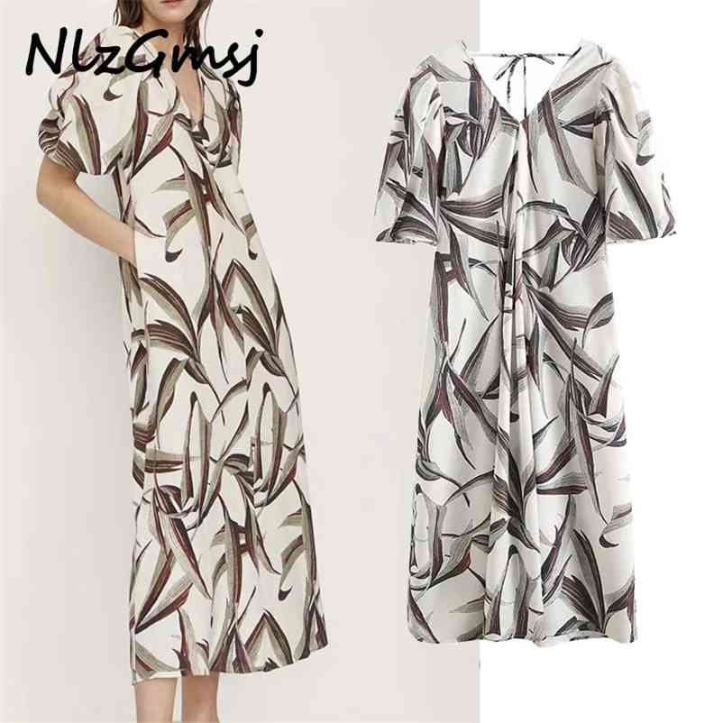 Dres Summer Vintage Short Sleeve Leaves Print Lace Up Midi Dresses Casual Female Party Vestidos 06 210628, As picture
Dres Summer Vintage Short Sleeve Leaves Print Lace Up Midi Dresses Casual Female Party Vestidos 06 210628, As picture