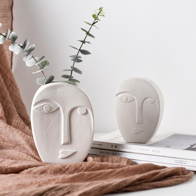 Vases Face Vase Nordic Creative Abstract Ceramic Round Cuboid Flower Pot Living Room Home Indoor Art Decoration Drop
Vases Face Vase Nordic Creative Abstract Ceramic Round Cuboid Flower Pot Living Room Home Indoor Art Decoration Drop