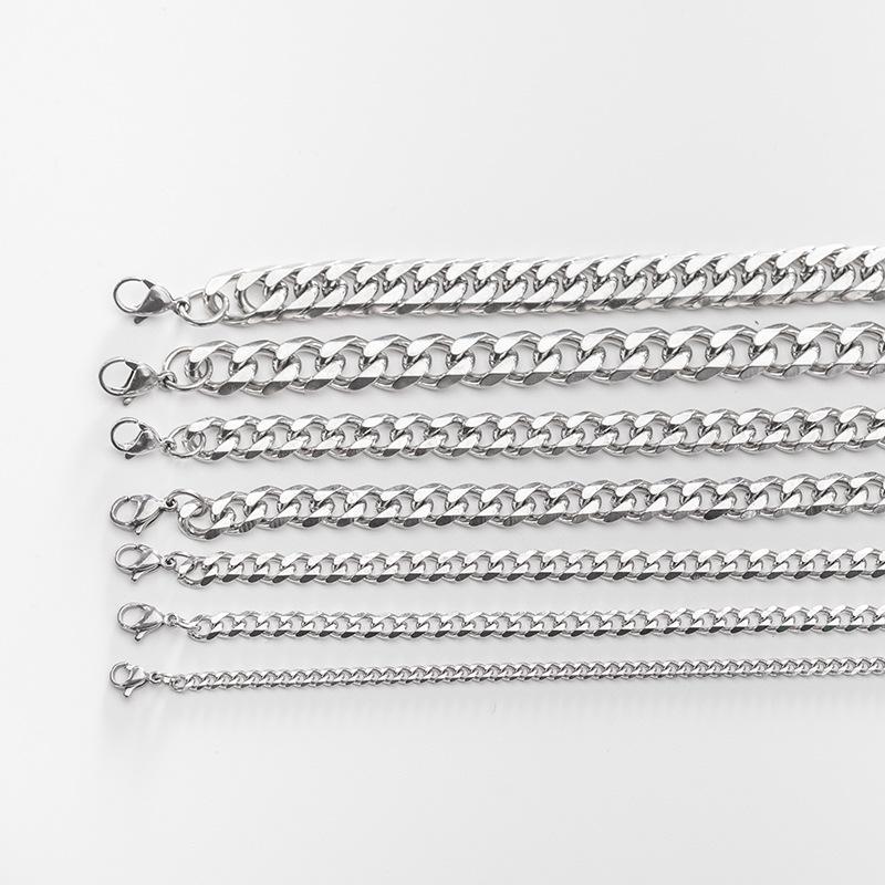 Stainless Steel Six-sided Grinding Men's Necklace Luggage Clothing Curb Cuban Link Chain Basic Punk Chains, Silver
Stainless Steel Six-sided Grinding Men's Necklace Luggage Clothing Curb Cuban Link Chain Basic Punk Chains, Silver