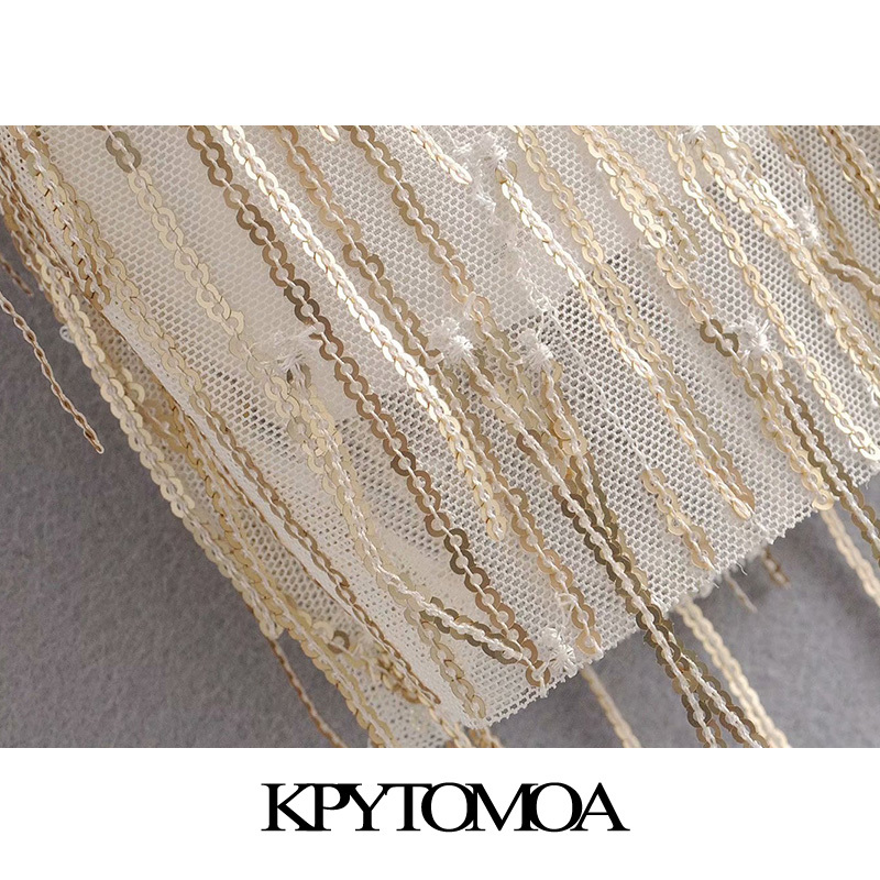 Women Chic Fashion Sequins Tassel Mini Dress O Neck Short Sleeve Female Dresses Vestidos Mujer 210420