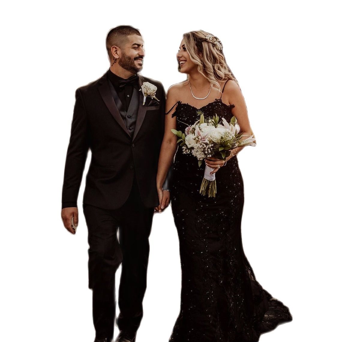 Sparkling Black Mermaid Wedding Dress with Thin Straps and Sweetheart Neckline Lace Appliques Beaded Gothic Bride Dresses Boho beach Bridal Gowns Cour