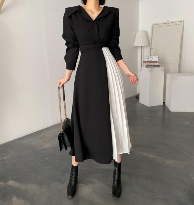 Casual Dresses Korean Chic Contrast Color Shirt Dress Autumn Winter 2021 Fashion Black Lace-up Office Lady High Waist Long Sleeve Midi, Picture color
Casual Dresses Korean Chic Contrast Color Shirt Dress Autumn Winter 2021 Fashion Black Lace-up Office Lady High Waist Long Sleeve Midi, Picture color