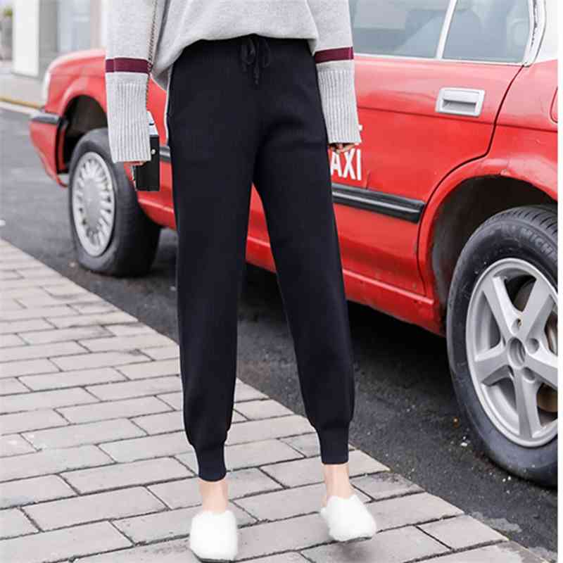 Fashion Winter High Waist Women's Harem Pants Casual Solid Warm Female Trousers 210520