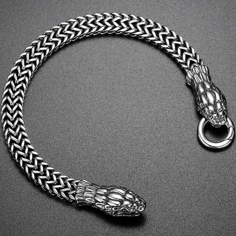 Link, Chain Punk Double Snake Head Man Bracelet Male 316L Stainless Steel Link Mens Boys On Hand Bracelets Jewelry Gifts For Boyfriend
Link, Chain Punk Double Snake Head Man Bracelet Male 316L Stainless Steel Link Mens Boys On Hand Bracelets Jewelry Gifts For Boyfriend