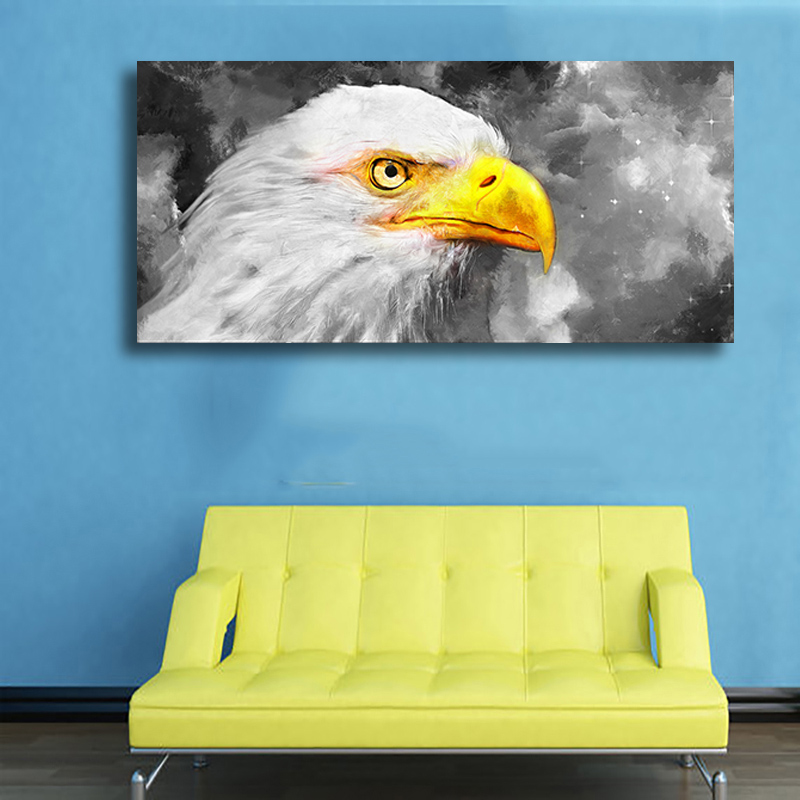 Eagle Modern Canvas Painting Abstract Animal Pictures Black White Background Living-Room-Decor Wall Art Posters