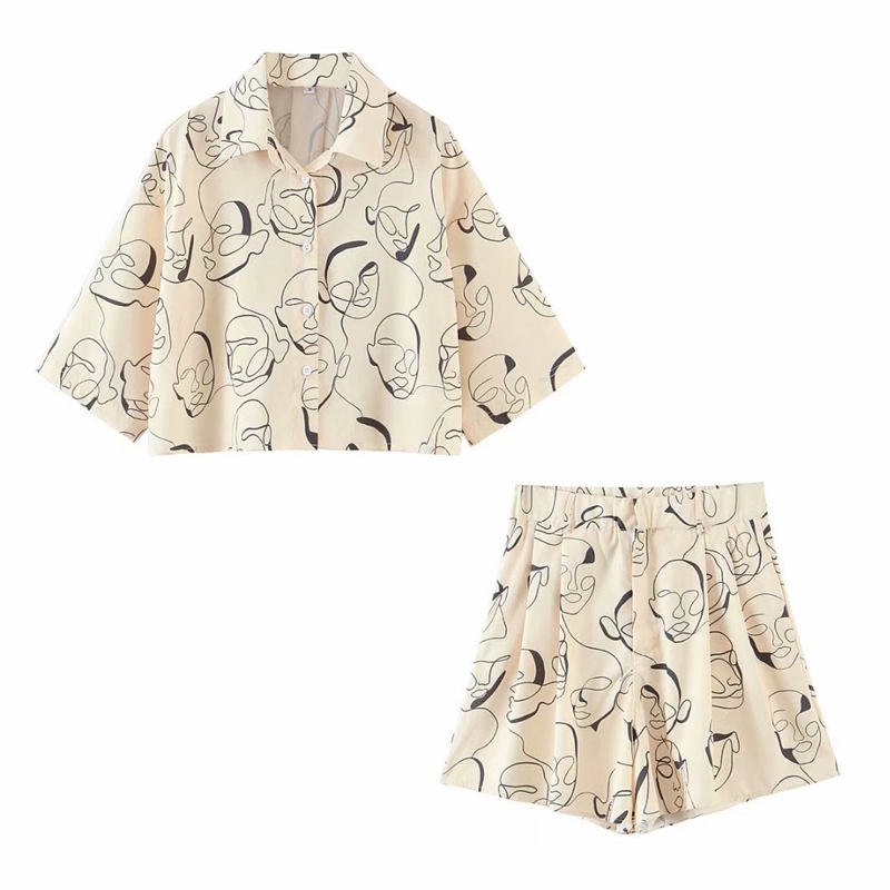 Women Summer Oversized Floral Shorts Two Piece Sets High Waist Wide Leg Blouse Outfits Female 210525, Tops 
Women Summer Oversized Floral Shorts Two Piece Sets High Waist Wide Leg Blouse Outfits Female 210525, Tops