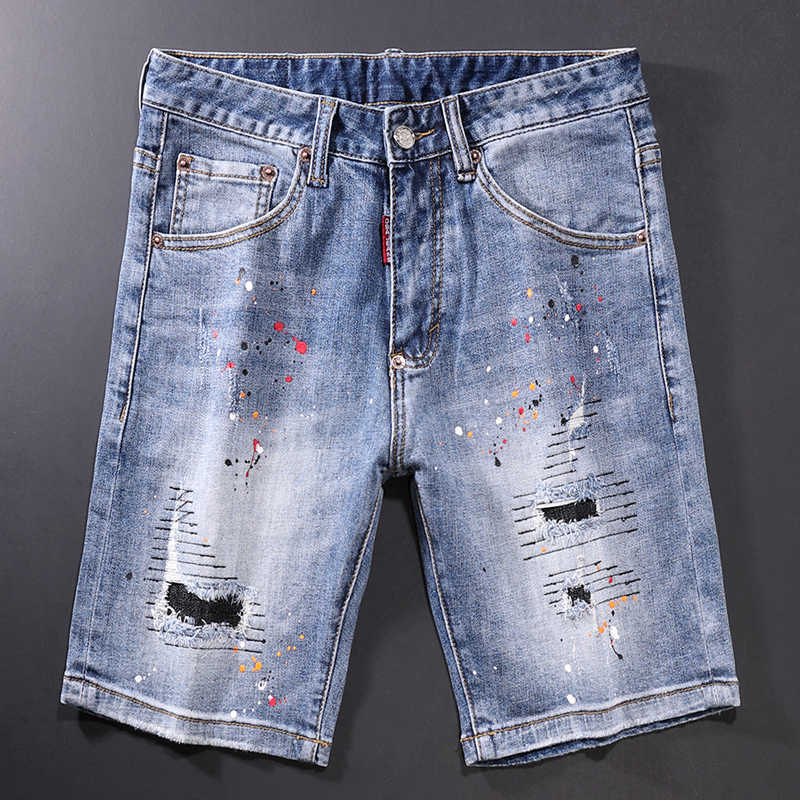 Summer Fashion Men Jeans Retro Light Blue Destroyed Embroidery Designer Ripped Short Streetwear Hip Hop Denim Shorts EZ4B
Summer Fashion Men Jeans Retro Light Blue Destroyed Embroidery Designer Ripped Short Streetwear Hip Hop Denim Shorts EZ4B