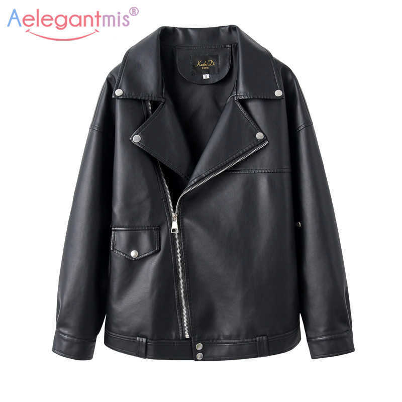 Aelegantmis Brand Faux Leather Jacket Women Loose Motorcycle Coat Winter Autumn Black PU Outerwear Fashion Streetwear 210607
Aelegantmis Brand Faux Leather Jacket Women Loose Motorcycle Coat Winter Autumn Black PU Outerwear Fashion Streetwear 210607