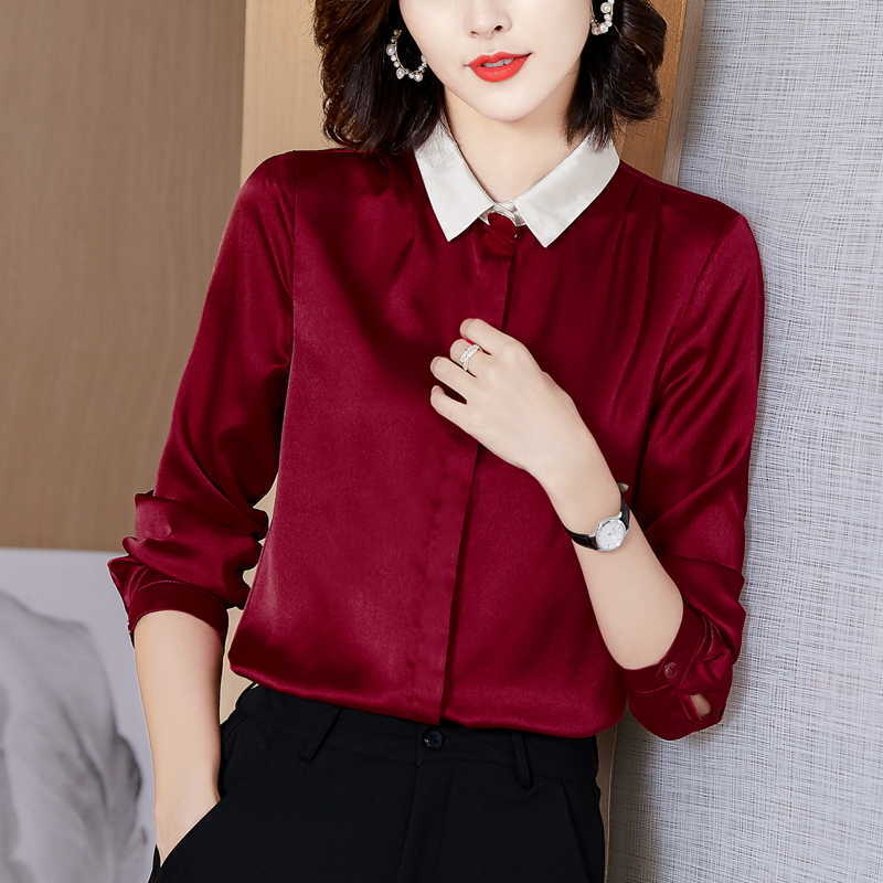 Heavy Silk Women Shirts Woman Satin Blouse Tops Long Sleeve Elegant Blusas Mujer De Moda 210604, Green
Heavy Silk Women Shirts Woman Satin Blouse Tops Long Sleeve Elegant Blusas Mujer De Moda 210604, Green