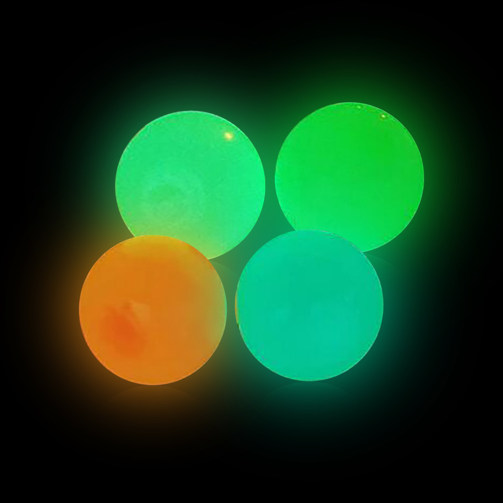 2/4pcs/set Pop It Glow InThe Dark Relief Toys Anxiety Pressure Luminous Balls Squishy Toy Sticky Wall Children Kids Gifts
