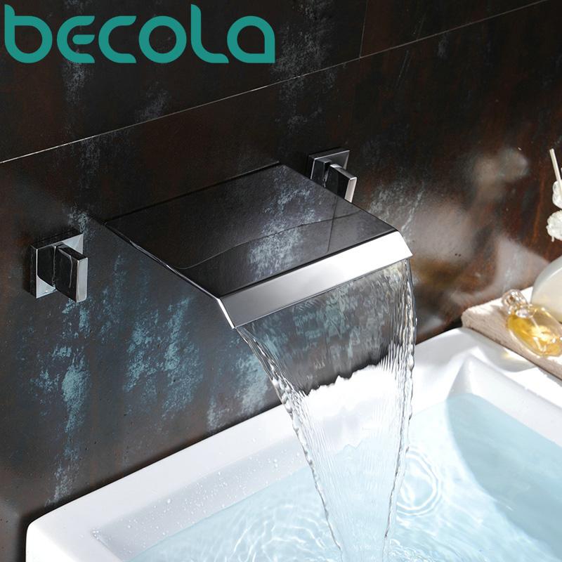 Chrome Wall Mounted Waterfall Bathroom Faucet Basin Tap Two Handle Bathtub &cold Water Taps LT301 Shower Sets
Chrome Wall Mounted Waterfall Bathroom Faucet Basin Tap Two Handle Bathtub &cold Water Taps LT301 Shower Sets