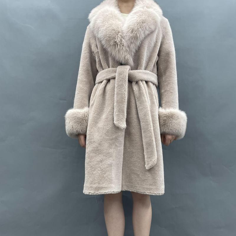 Women's Leather & Faux Winter Warm Teddy Coat Design Long Sheep Fur Tailored Collar Comfortable Wool With Waistband, Black
Women's Leather & Faux Winter Warm Teddy Coat Design Long Sheep Fur Tailored Collar Comfortable Wool With Waistband, Black