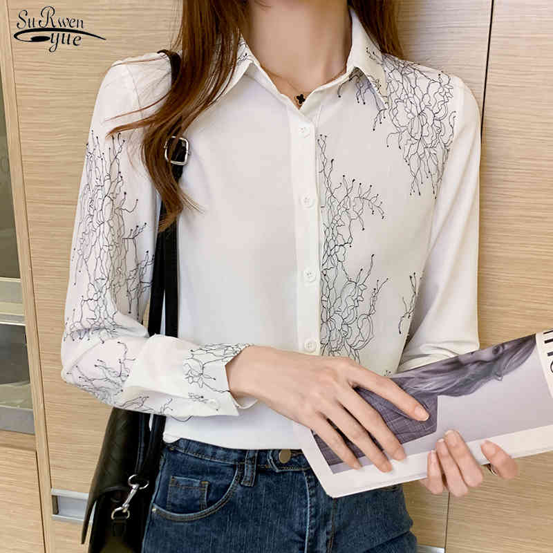 Autumn White Printing Blouse Women Office Long Sleeve Cardigan Shirts Women Single Breasted Clothing Blusas Mujer 12140 210518
Autumn White Printing Blouse Women Office Long Sleeve Cardigan Shirts Women Single Breasted Clothing Blusas Mujer 12140 210518