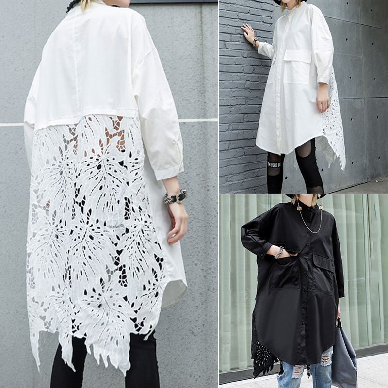 Women Lace Crochet Shirt ZANZEA Casual Lapel Neck Long Sleeve Hollow Out Shirts Loose Long Tops Femme Patchwork Blusas Chemise, Black
Women Lace Crochet Shirt ZANZEA Casual Lapel Neck Long Sleeve Hollow Out Shirts Loose Long Tops Femme Patchwork Blusas Chemise, Black