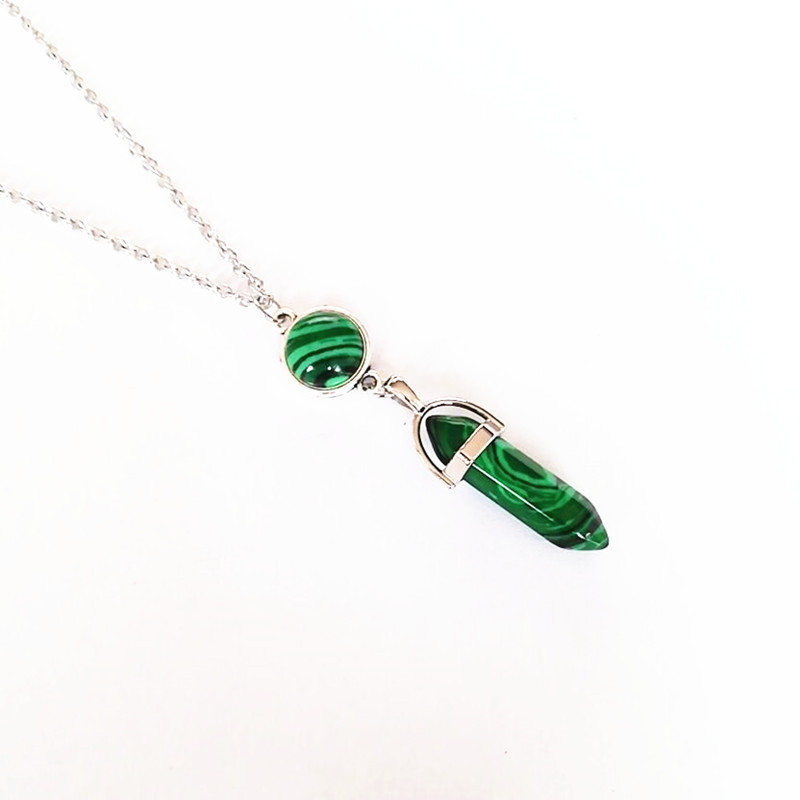 Fashion Womens Colorful Natural Stone Crystal Quartz Pendant Necklace Bullet Shape Hexagonal Necklaces
Fashion Womens Colorful Natural Stone Crystal Quartz Pendant Necklace Bullet Shape Hexagonal Necklaces