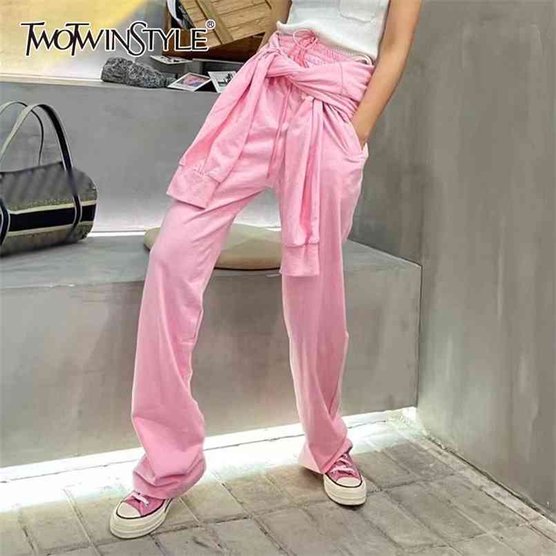 Casual Patchwork Lace Up Pant For Women Elastic High Waist Full Length Straight Pants Female Spring Fashion Stylish 210521, Pink
Casual Patchwork Lace Up Pant For Women Elastic High Waist Full Length Straight Pants Female Spring Fashion Stylish 210521, Pink