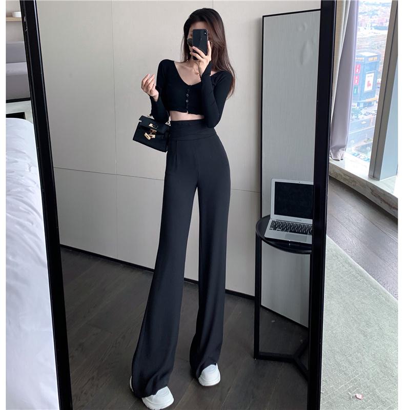 Women's Pants & Capris French Chic Draping Mopping Female Graceful And Fashionable Loose High Waist Slimming All-match Solid Color Loose-fit, Black;white
Women's Pants & Capris French Chic Draping Mopping Female Graceful And Fashionable Loose High Waist Slimming All-match Solid Color Loose-fit, Black;white