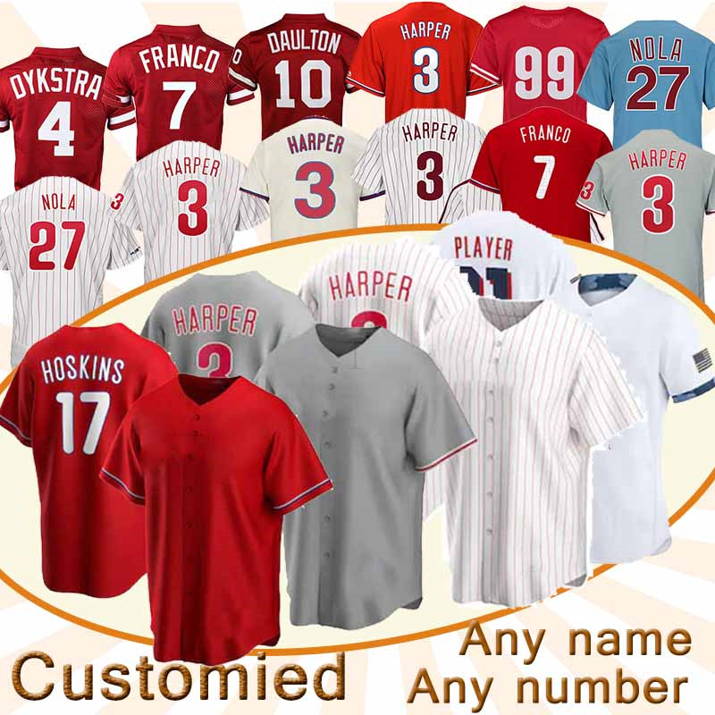 Philadelphia custom Jersey 3 Bryce Harpe 17 Rhys Hoskins 10 JT Realmuto any name number baseball jerseys top, Blue;black
Philadelphia custom Jersey 3 Bryce Harpe 17 Rhys Hoskins 10 JT Realmuto any name number baseball jerseys top, Blue;black
