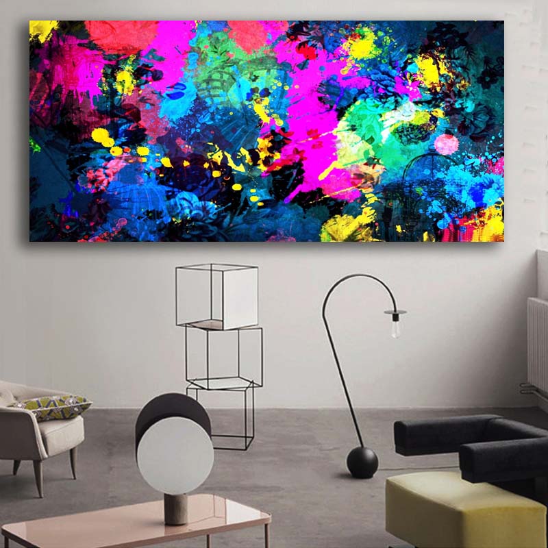 Abstract Art Modern Colorful Canvas Painting Wall Pictures For Living Room Printed Cuadros Decoration Home Decor Unframed