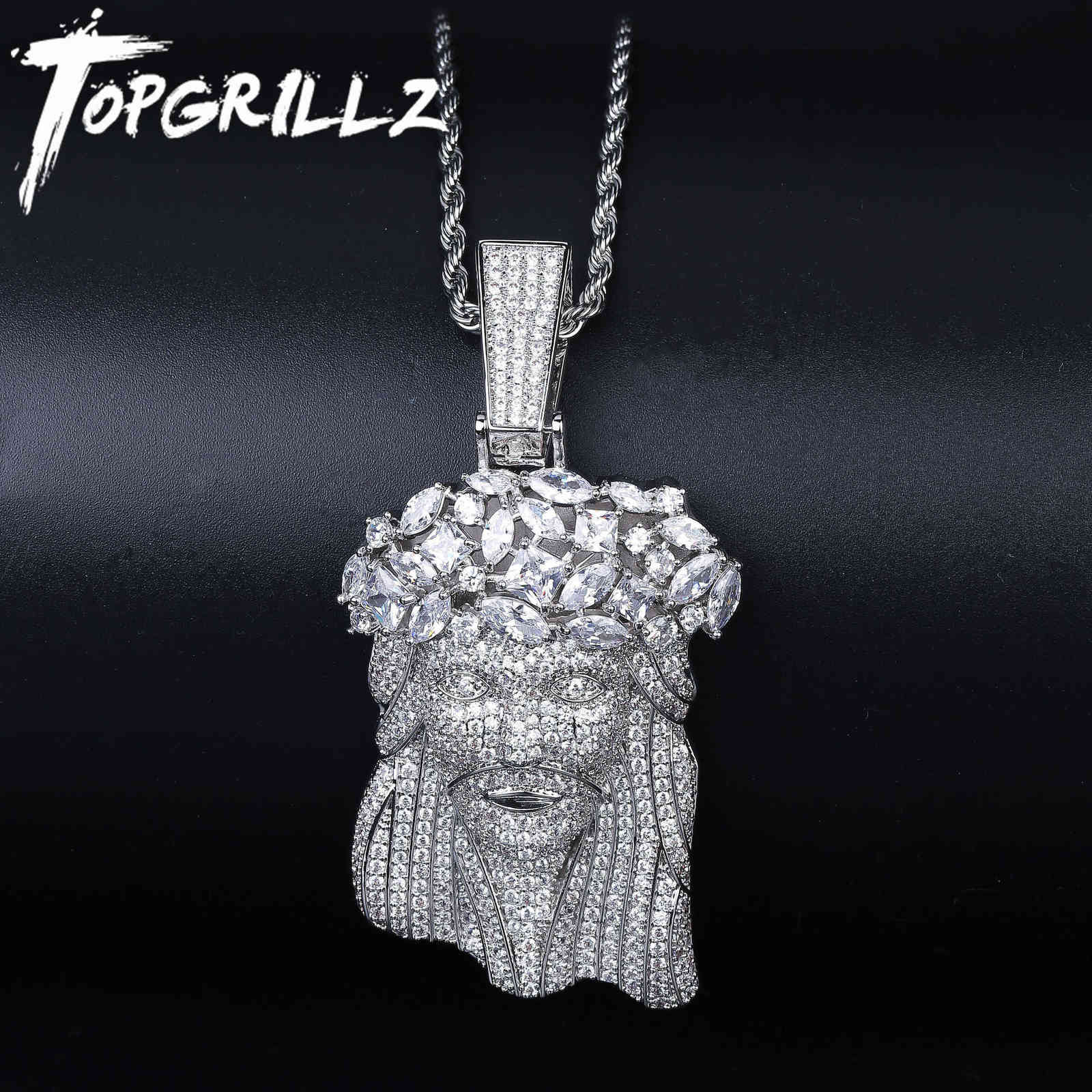 New Big Size Jesus Pendant Necklace With Tennis Chain Mens Iced Out Charm Jewelry Gold Silver Color Chain Hip Hop Jewelry X0707
New Big Size Jesus Pendant Necklace With Tennis Chain Mens Iced Out Charm Jewelry Gold Silver Color Chain Hip Hop Jewelry X0707