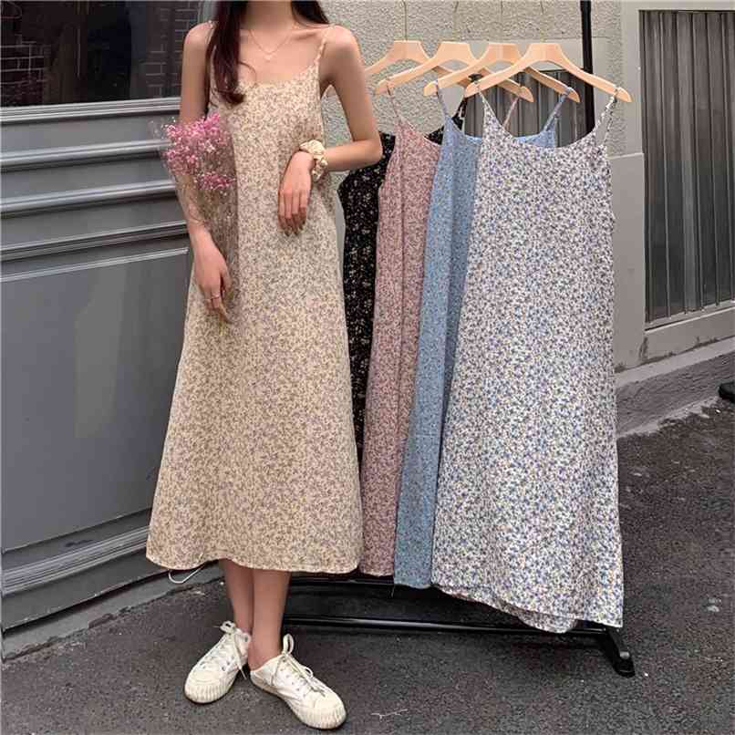 Floral sling elegant dress women loose sleeveless long skirt summer and Korean fashion women's clothing 210520, Blue
Floral sling elegant dress women loose sleeveless long skirt summer and Korean fashion women's clothing 210520, Blue