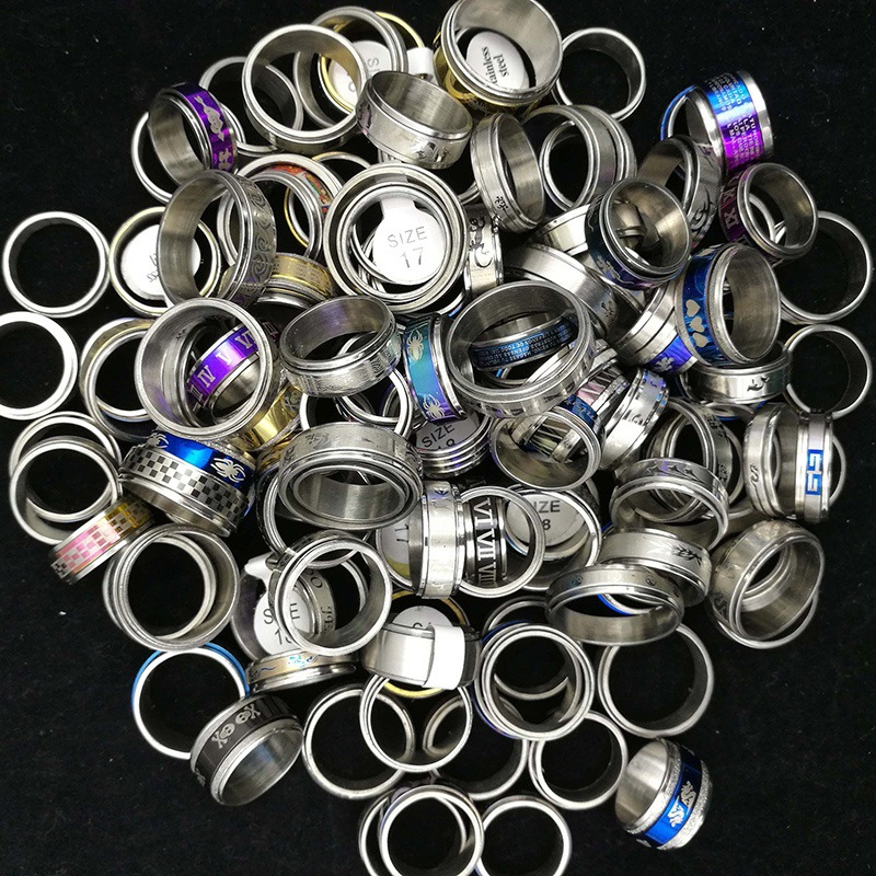 Clearance Sale Stainless Steel Ring for Men Women Radom Colors and Mixed Size Factory Direct Sell Low Wholesale Price