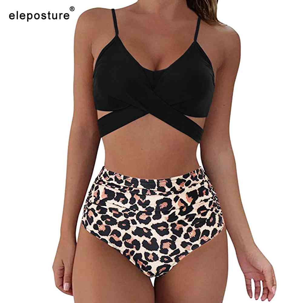 Sexy Cross Bikini Women High Waist Swimsuit Female Plus Size Swimwear Two Pieces Set Bather Bathing Suits Beach Wear 210521, Rose red
Sexy Cross Bikini Women High Waist Swimsuit Female Plus Size Swimwear Two Pieces Set Bather Bathing Suits Beach Wear 210521, Rose red