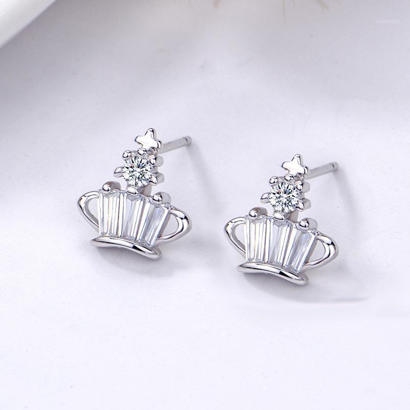 Stud S925 Pure Silver Earrings Crown Inlaid With Zircon European And American Fashion Jewelry Korean
Stud S925 Pure Silver Earrings Crown Inlaid With Zircon European And American Fashion Jewelry Korean