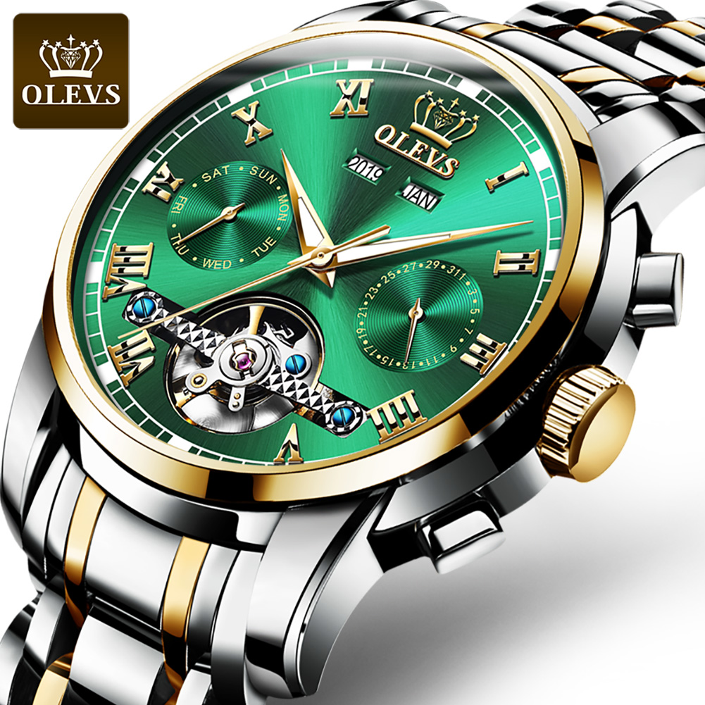 OLEVS Mechanical Men Watches Automatic Stainless Steel Waterproof Date Week Green Fashion Classic Wrist Watches 6607g, Blue
OLEVS Mechanical Men Watches Automatic Stainless Steel Waterproof Date Week Green Fashion Classic Wrist Watches 6607g, Blue
