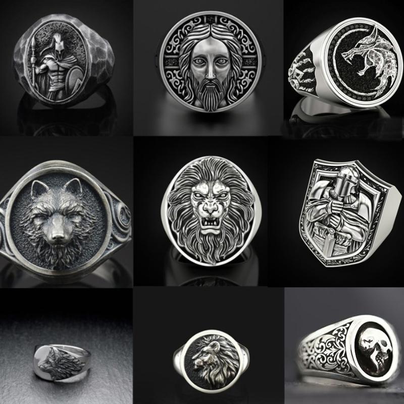 Cluster Rings SECRET BOYS Vintage Spartan Warrior Helmet Ring For Men Gothic Punk Viking Norse Rune Amulet Jewelry
Cluster Rings SECRET BOYS Vintage Spartan Warrior Helmet Ring For Men Gothic Punk Viking Norse Rune Amulet Jewelry