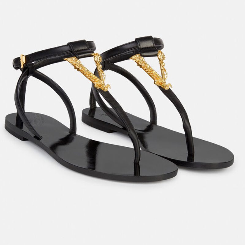 Sandals leather slides gold button V women's slippers flat strap Beach summer shoes, Red
Sandals leather slides gold button V women's slippers flat strap Beach summer shoes, Red