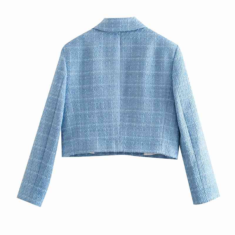 Tweed Women Elegant Short Jackets Spring-Autumn Fashion Ladies Soft Patchwork Coats Vintage Female Chic Outerwear Girl 210430