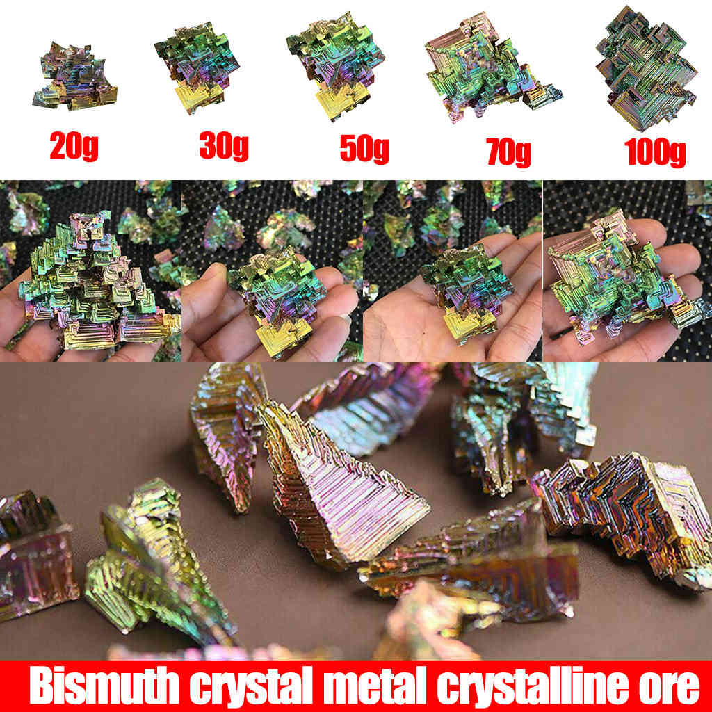 Bismuth crystal metal ore crystal ornamental jewelry natural quartz rainbow crystal titanium cluster specimen healing