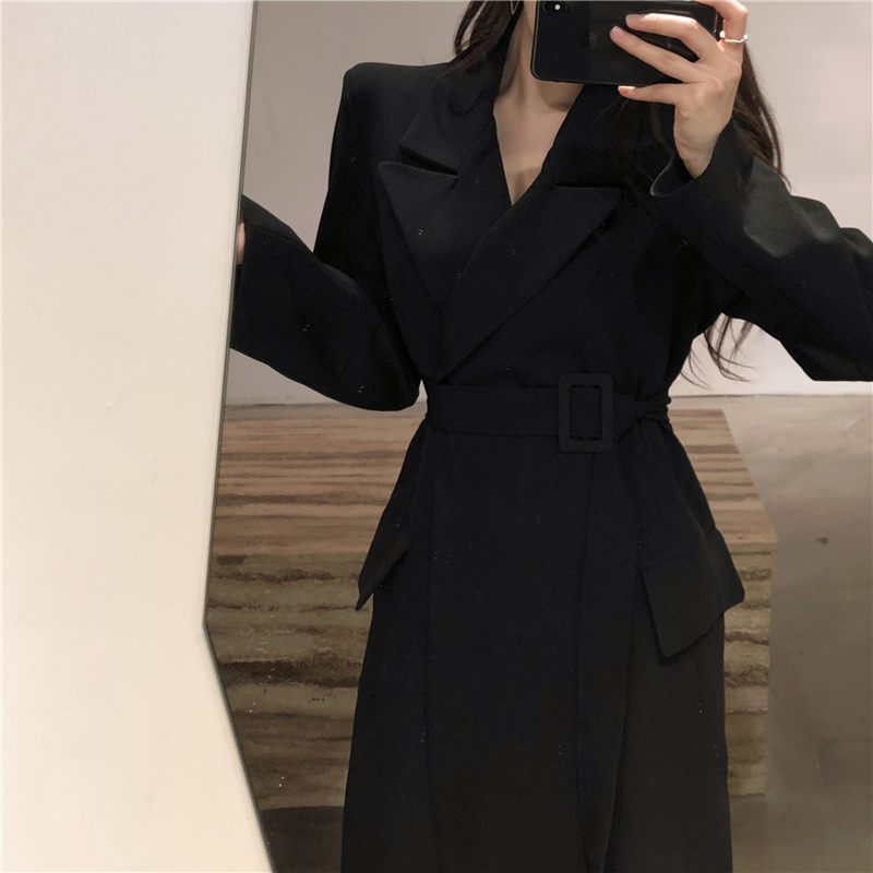High Quality Elegant Casual Sash Gentle Waist-Controlled All-Match Windbreaker Office Lady Fashion Trench Loose Overcoat 210421