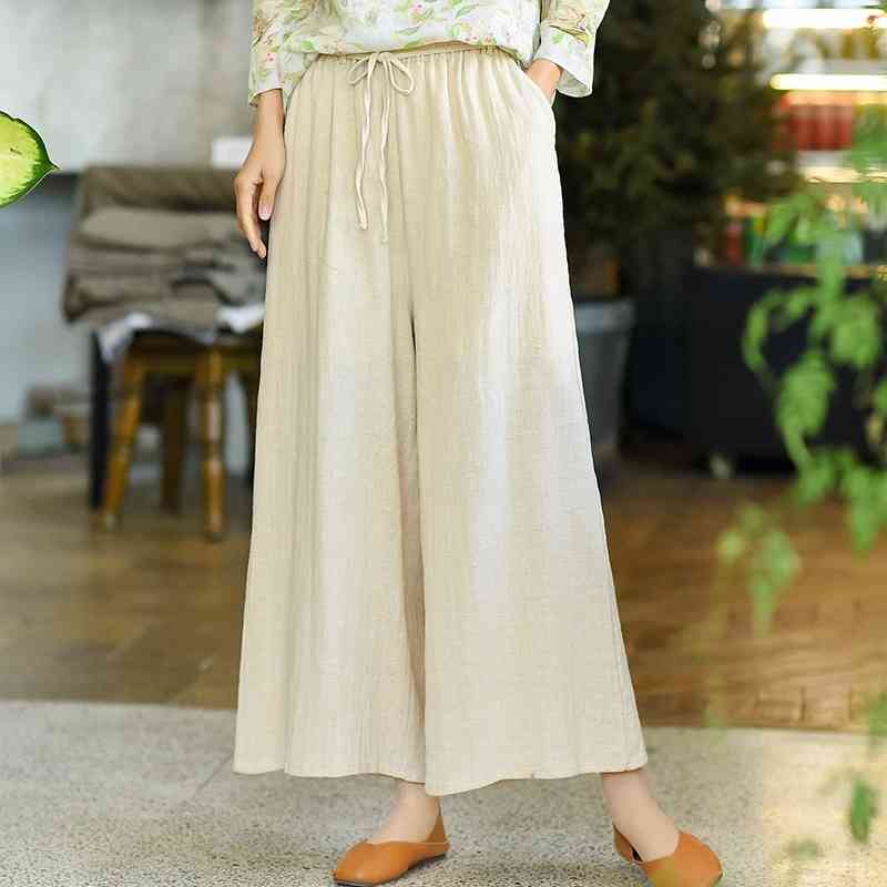 Cotton Linen Solid Pants for Women Spring High Waist Wide Leg Trousers Plus Size Silm Casual Loose Female Bottoms 210525, Apricot
Cotton Linen Solid Pants for Women Spring High Waist Wide Leg Trousers Plus Size Silm Casual Loose Female Bottoms 210525, Apricot