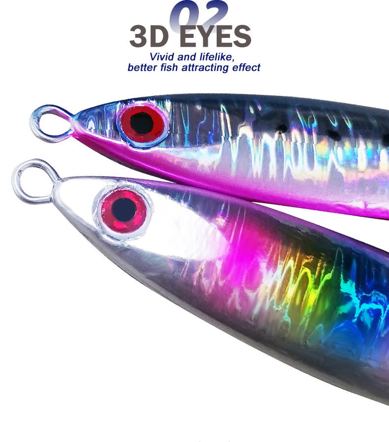 80g 100g 120g 150g Slow Flat Fall Lead Vertical Jig Lure Saltwater Artificial Fishing Lures Jigging for Tuna Kingfish Bass Salmon