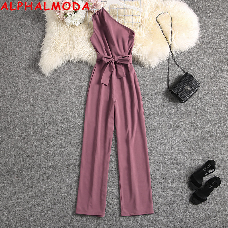 ALPHALMODA Oblique Shoulder Outfit Sashes Solid Color Slim Fit Ladies Elegant Party Jumpsuit Summer Fashion Rompers, Beige
ALPHALMODA Oblique Shoulder Outfit Sashes Solid Color Slim Fit Ladies Elegant Party Jumpsuit Summer Fashion Rompers, Beige