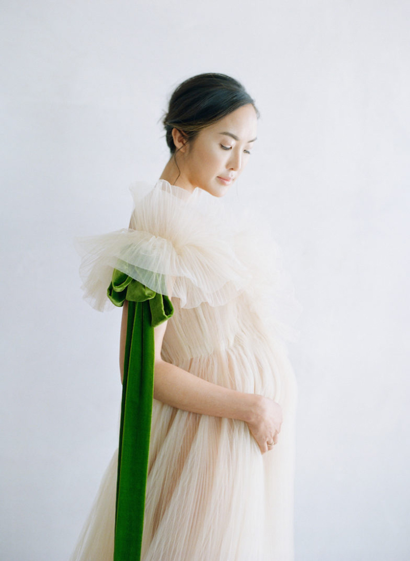 2021 Blue Ruffle Plus Size Pregnant Ladies Maternity Sleepwear Dress One Shoulder Nightgowns For Photoshoot Lingerie Bathrobe Nightwear Baby Show