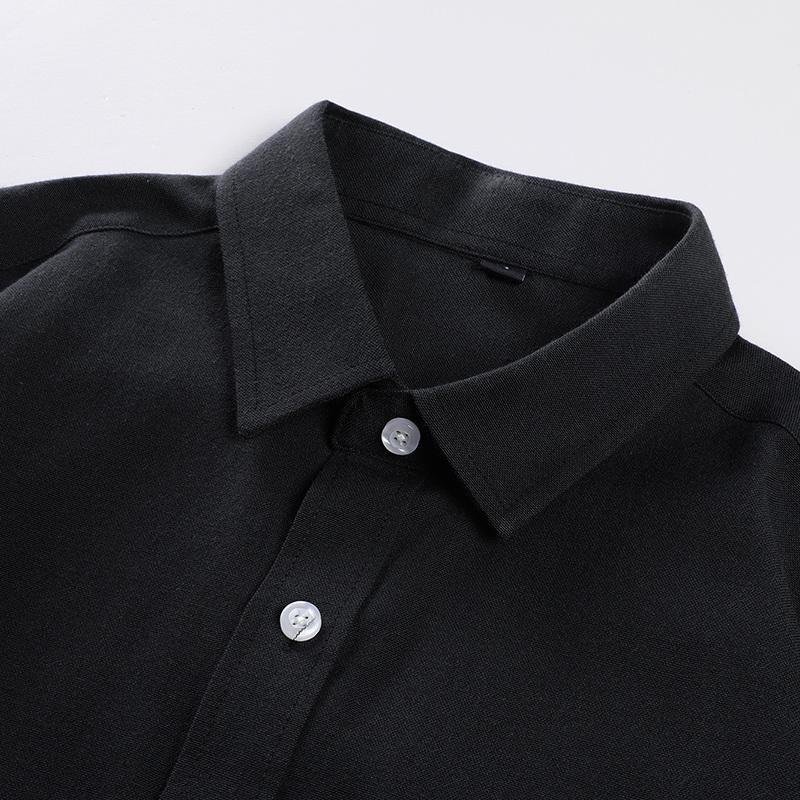 Spring Plain Shirts Men Soft Mens Dress Male Summer Casual Long Sleeve Black White Blue Non-Iron Brand Clothing #S72 Men's